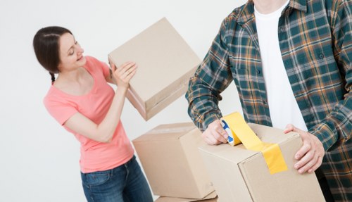 Professional man and van service focused on safety and protection