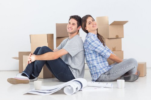 Commercial office relocation items prepared for transport in South West London