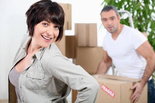 Packed moving van ready for collection in Colliers Wood