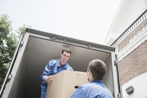 Careful loading and securing of furniture in a moving van